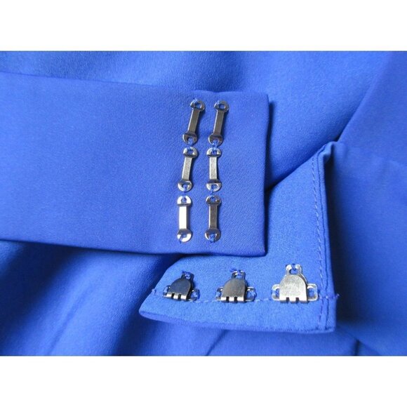 NWT BCBG MaxAzria Rossana in Royal Blue Satin Wide Leg Cutout Jumpsuit 0 x 32 - Picture 8 of 14